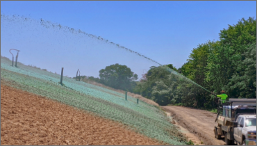 Hydroseeding up hill