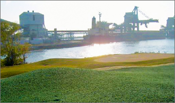 Industrial plant with water in front